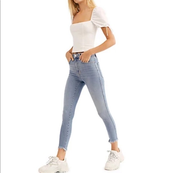 Free People Raw High‎ Rise Jeggings in Indigo Size 27 - Picture 3 of 8